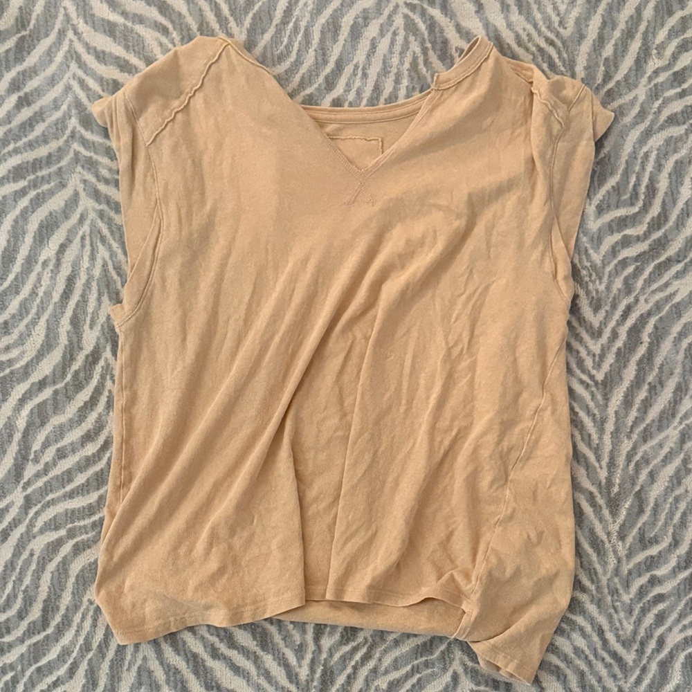 Aerie Light Tan Short Sleeve Top